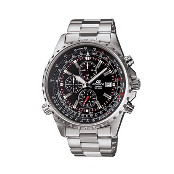 Casio Edifice Stainless Steel Flight Computer Chronograph Watch for Men - Elevate Your Style at Every Altitude