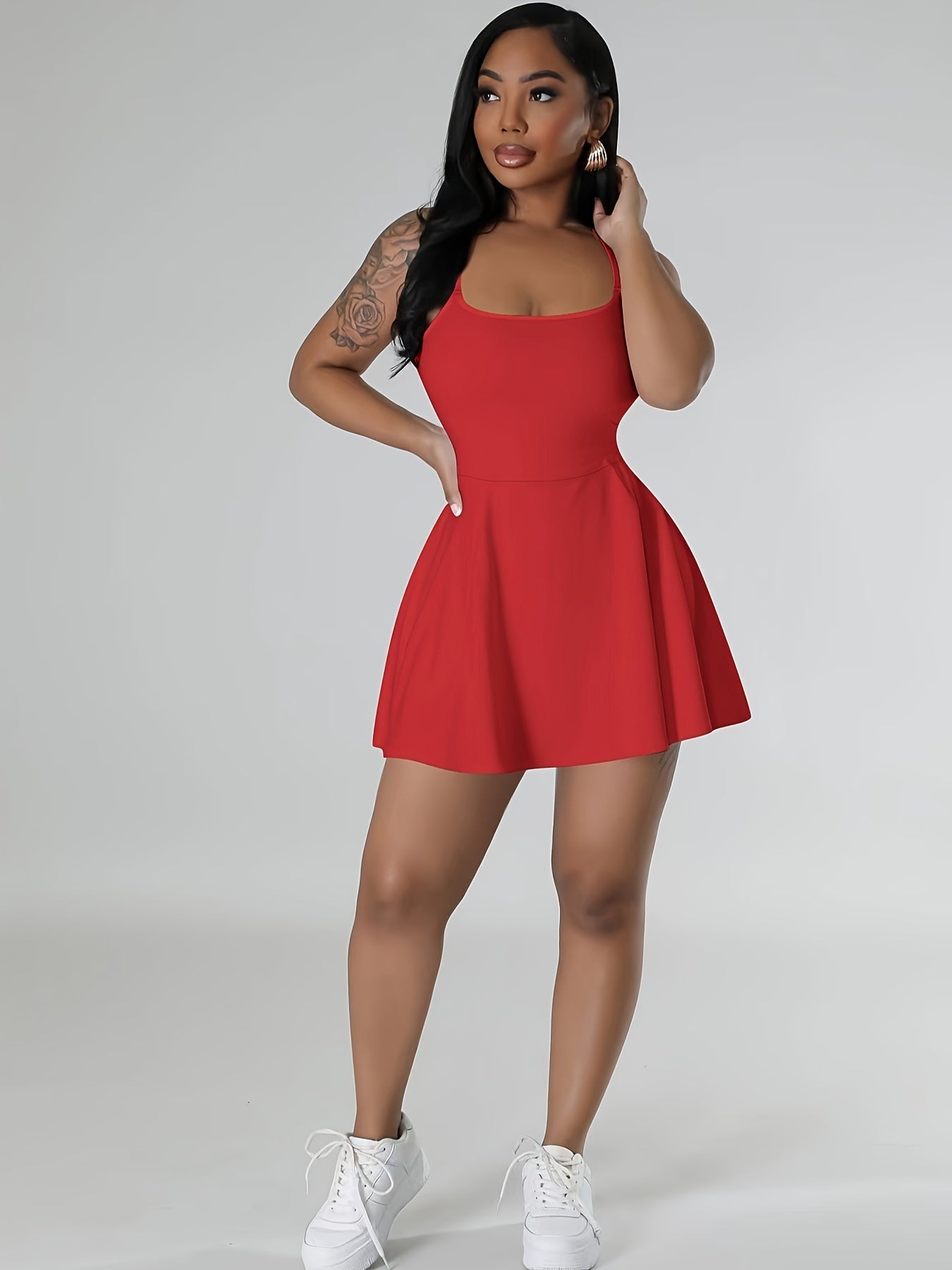 Sultry Solid Crisscross Cami Dress: Sexy Sleeveless Mini Dress