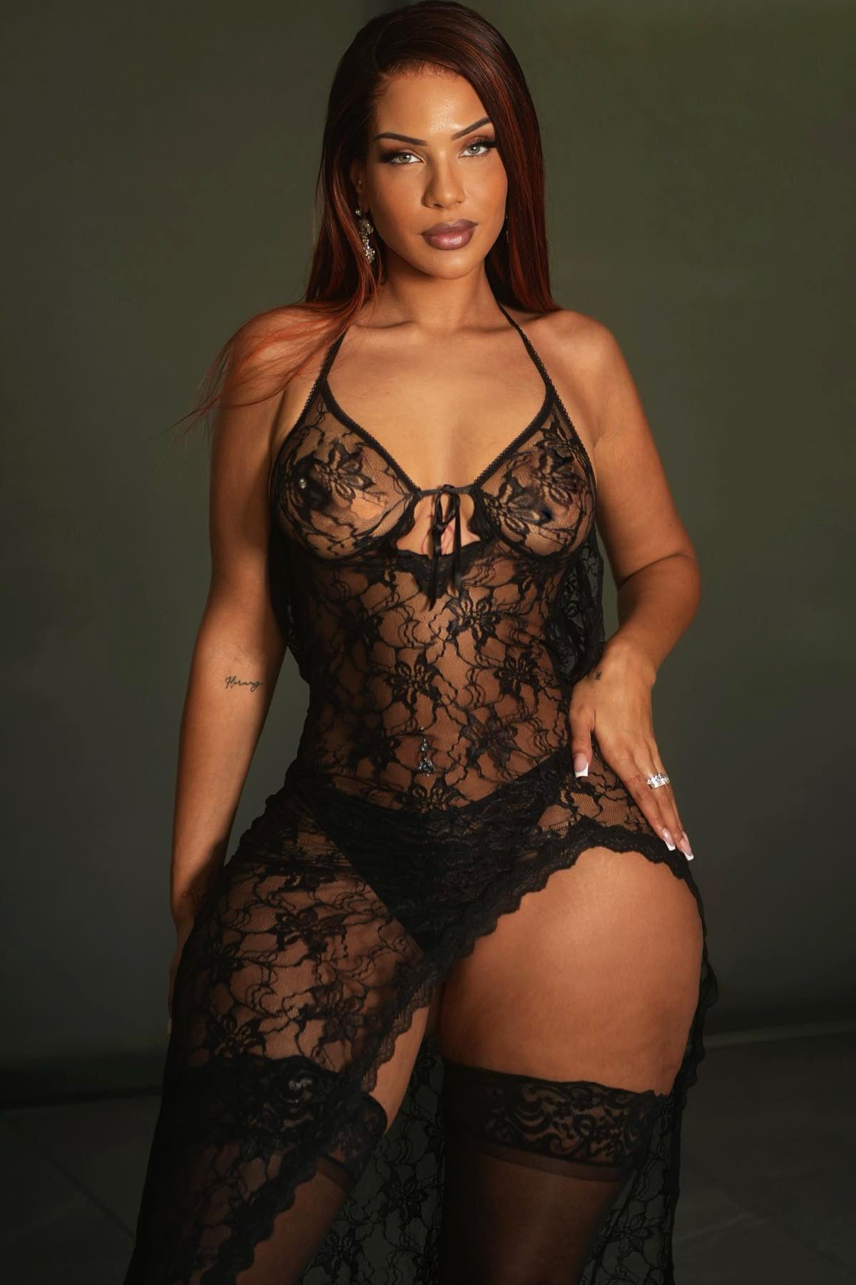 Lust On My Mind Lace Sleep Gown In Black