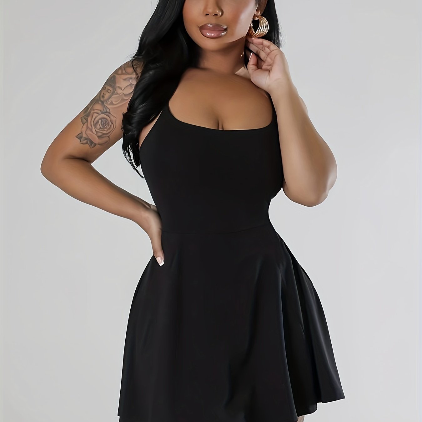 Sultry Solid Crisscross Cami Dress: Sexy Sleeveless Mini Dress