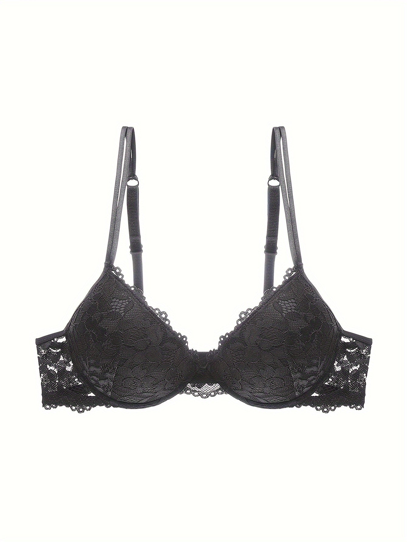 Intimately Elegant Lace Padded Push Up Bra with Underwire Support