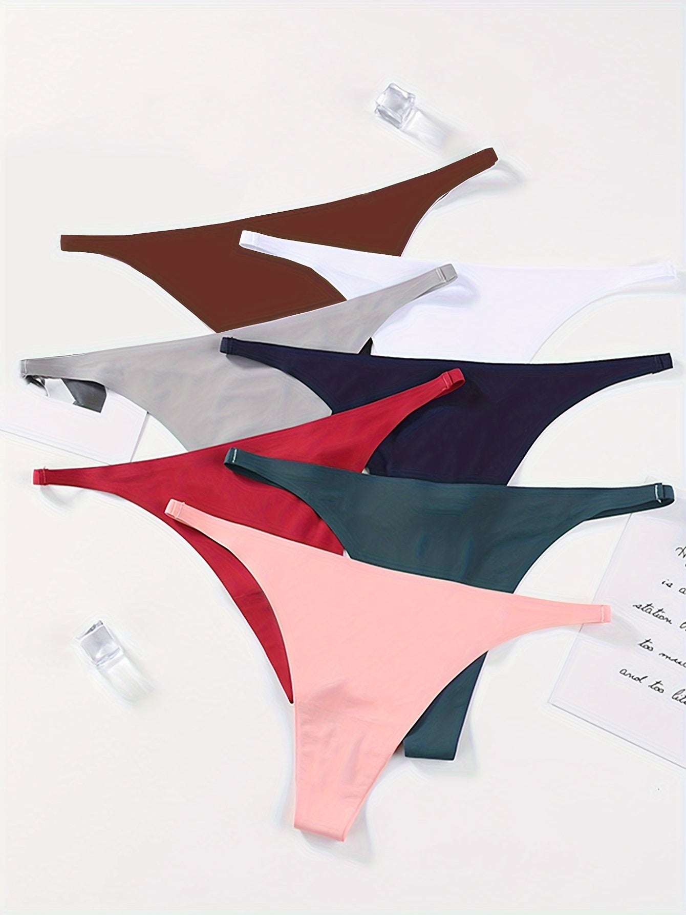 14 Pc. Set of Solid No Show Thongs: Comfy, Breathable, Intimate Panties