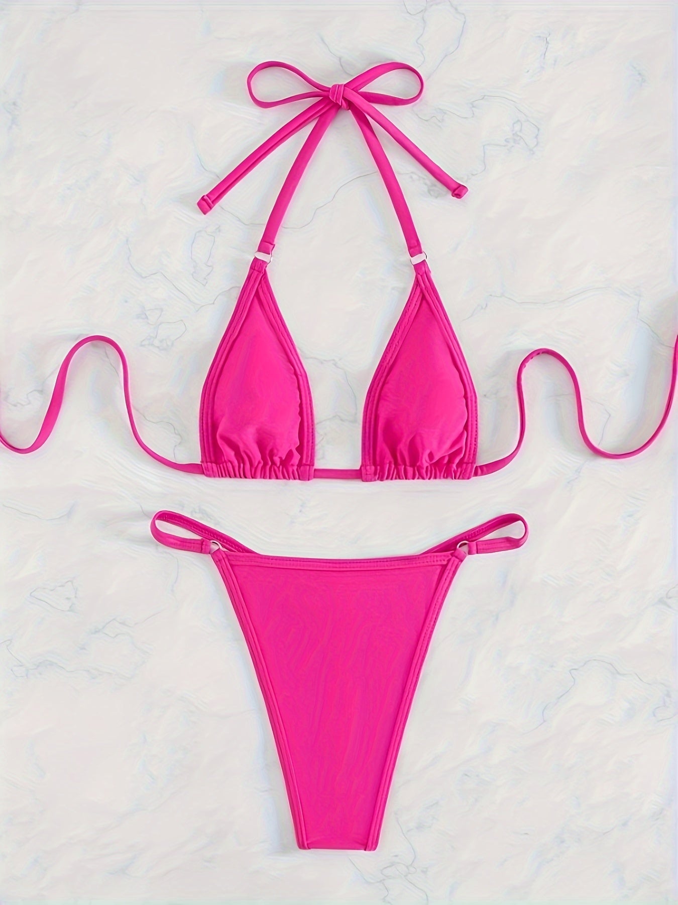 Vibrant Vixen: Solid Color Triangle 2 Pc. Bikini Set