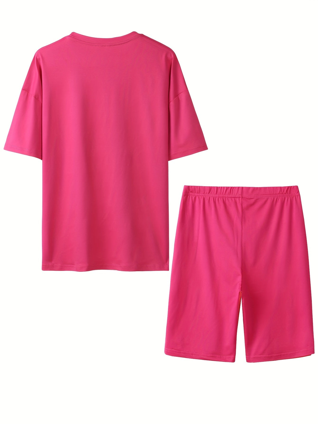 Women's 2 Pc. Activewear Set: Short Sleeve T-Shirt and Bike Shorts - Casual Gym Outfit for Ultimate Comfort and Style