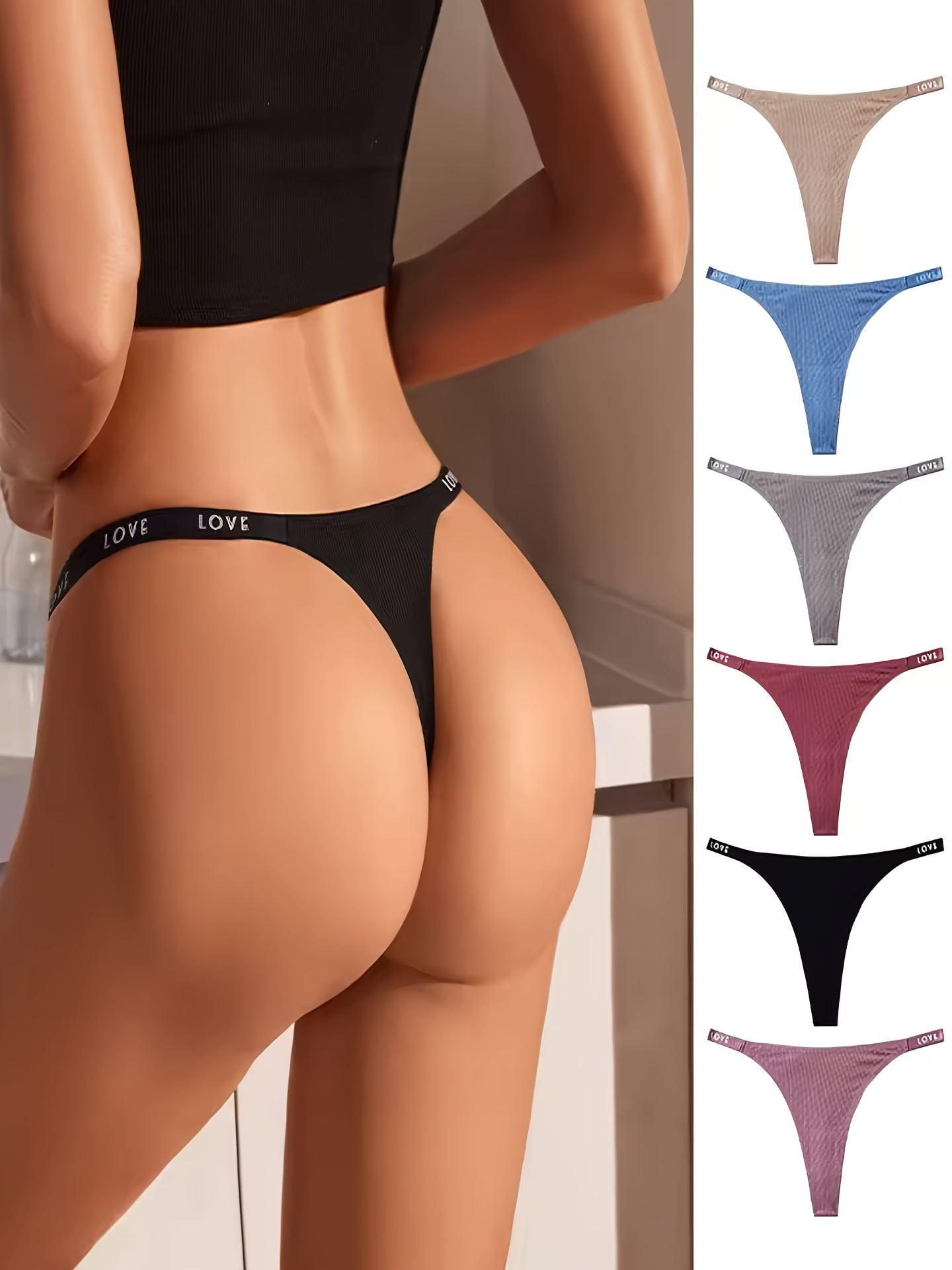 7 pc. Women's Thong Love Prints: Sexy, Comfy, and Breathable